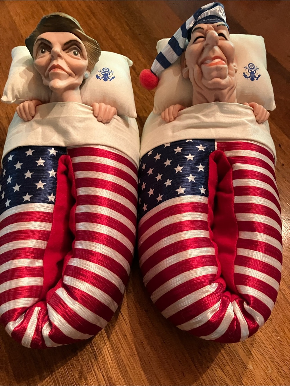 Ron and Nancy Reagan slippers
